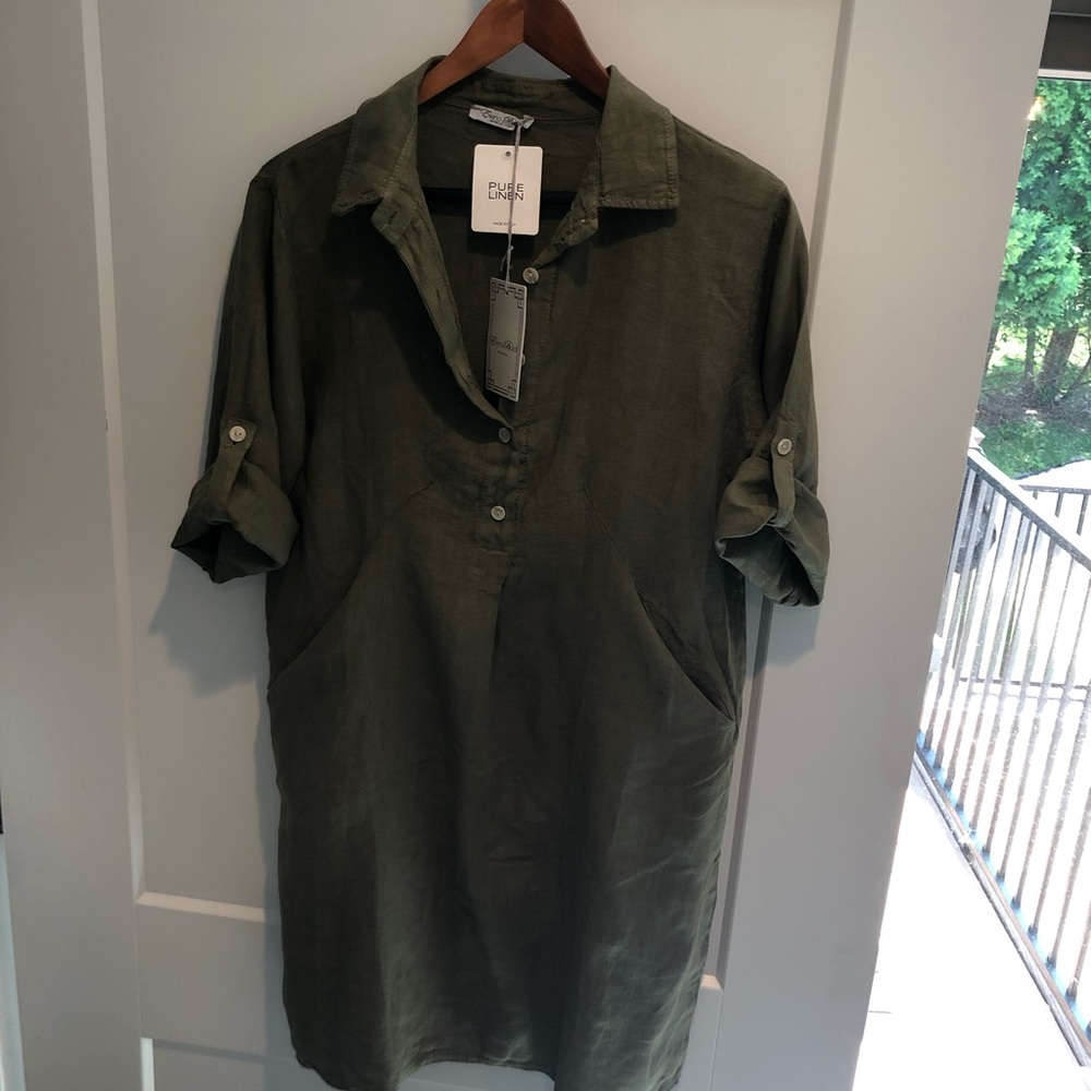 Elena Baldi Linen Shirtdress NWT